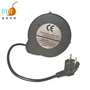 EU plug tangle free 5M ceiling retractable power cable reel for electrics