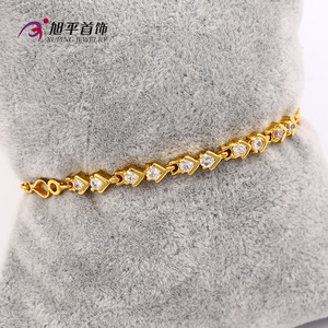 Nouvelle Arrivée 24 k Plaqué <span class=keywords><strong>Or</strong></span> <span class=keywords><strong>blanc</strong></span> zircon de mariage bijoux bracelet pour les femmes - Product Image 5