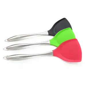 Le label label privé non bâton résistant à la chaleur cuisine spatule ustensiles de cuisine en silicone