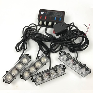 Đèn Nhấp Nháy Khẩn Cấp Gắn Lưới Tản Nhiệt Xe Hơi Màu Xanh Đỏ Hổ Phách Màu Vàng Trắng 16 Bóng 12V - Product Image 4