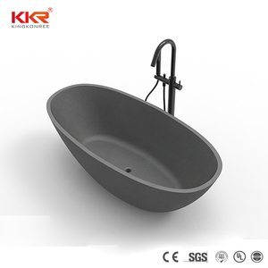 Otel mobilya reçine banyo <span class=keywords><strong>1400mm</strong></span> mat siyah yüzey akrilik ayaklı küvet - Product Image 5