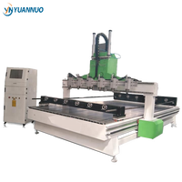 YN 1825 4 axes 3d Multi 6 8 tête meubles à bois Table chaise jambes barres colonne gravure sculpture rotative CNC routeur Machine