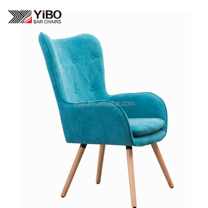 Vente chaude style de mode usage commercial <span class=keywords><strong>dossier</strong></span> <span class=keywords><strong>haut</strong></span> tissu salon <span class=keywords><strong>chaise</strong></span> de loisirs avec des jambes de <span class=keywords><strong>bois</strong></span> - Product Image 2