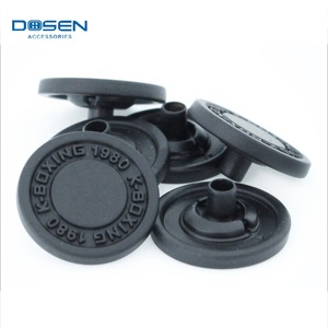Custom Engraved Logo Matte Black Round Metal <strong>Snap</strong> Press Button <strong>Snaps</strong> <strong>Fasteners</strong> for Clothing Jackets Coat - Product Image 1