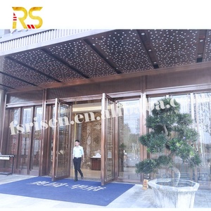 Villa Modern Main Entrance Door Glass Stainless Steel Decorative Gate For Hotel