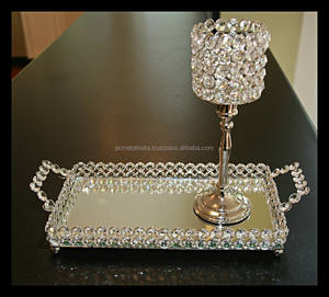 Candelabros de boda de cristal dorado hechos a mano decoración del hogar de cristal con diseño de centro de mesa elegante - Product Image 2