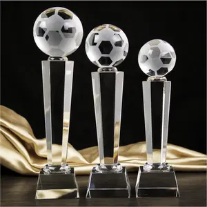 Nouveau Clair Business Mariage Cadeau de Sport de Basket-Ball Prix Personnaliser Cristal Trophée de Sport