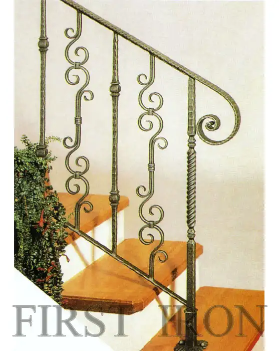 Balaustrada de escalera de hierro forjado para interior/interior Vintage, Riel de mano de hierro forjado