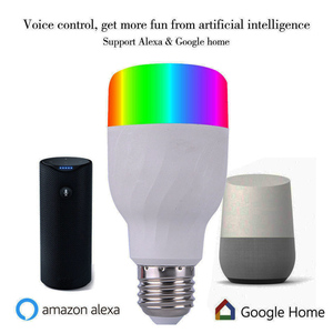 Thông Minh Ánh sáng bóng đèn <span class=keywords><strong>LED</strong></span> chiếu sáng khu dân cư Wifi bóng đèn làm việc với Alexa nhân tạo điều khiển âm thanh 16 triệu màu RGB đèn cho Nhà - Product Image 2