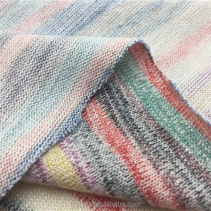 Mới Chuyển In Slub Vòng Gagt Đan Hachi Áo Len Vải 100% <span class=keywords><strong>Polyester</strong></span> Với Cầu Vồng Thiết Kế Màu Sắc - Product Image 2