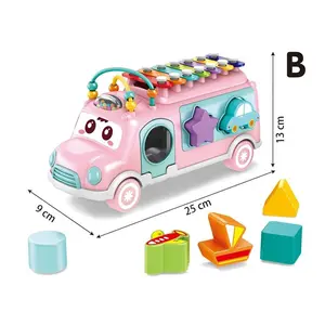 새로운 스타일 저렴한 아기 귀여운 만화 버스 악기 장난감