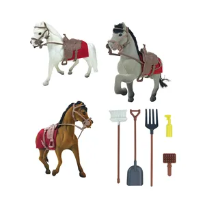 Конский игрушечный набор для игр с приспособлениями и аксессуарами для фермы (набор из 3 шт.) (лошадь)
