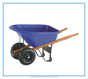 Deux <span class=keywords><strong>roues</strong></span> plateau en plastique manche en <span class=keywords><strong>bois</strong></span> construction WH7808D <span class=keywords><strong>brouette</strong></span> - Product Image 2