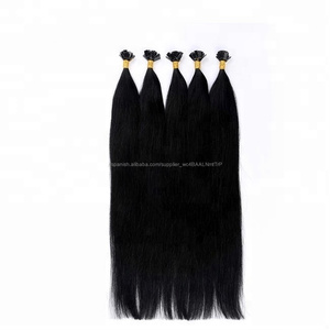 <span class=keywords><strong>Cabello</strong></span> humano <span class=keywords><strong>Natural</strong></span> #1 color ruso trama extensiones de <span class=keywords><strong>cabello</strong></span> de punta plana 8-32 "<span class=keywords><strong>en</strong></span> la acción - Product Image 1