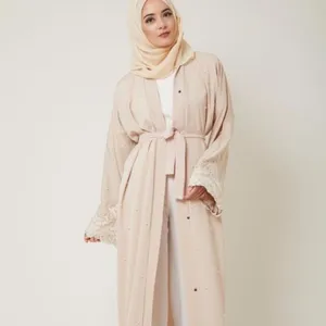 Kleine Hoeveelheid Moslim Open Abaya Groothandel Open Kimono Voor Vrouwen