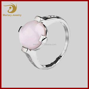 2016 Recién llegado de pink circón anillo de compromiso de acero inoxidable para la suerte de las mujeres - Product Image 1