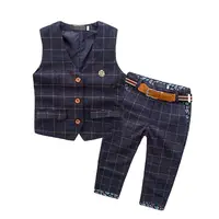 Дешевая популярная детская одежда для мальчиков комплект одежды из 2 предметов, элегантный пиджак брюки комплект одежды интернет-магазины