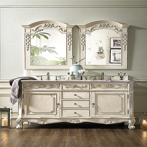 <span class=keywords><strong>Mobile</strong></span> <span class=keywords><strong>da</strong></span> <span class=keywords><strong>Bagno</strong></span> Personalizzato <span class=keywords><strong>da</strong></span> 72 Pollici <span class=keywords><strong>con</strong></span> Doppio Lavabo Bianco e Top in Marmo di Carrara - Product Image 4