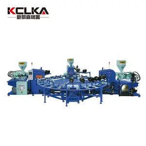 Automatic Rotary Plastic Three Color PVC TPR Shoe Tread Direct Injection Molding Machine