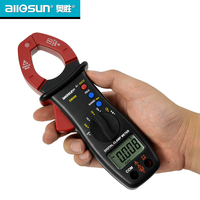 Multimètre à pince numérique compact Allosun EM400, testeur de courant alternatif, écran LCD rétroéclairé, mesure précise pour usage domestique et professionnel en électricité