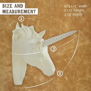 White <strong>Unicorn</strong> Head Wall Mounted Sculpture <strong>Decoration</strong> - Product Image 4