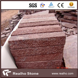 Piña Superficie de Pórfido Rojo Granito Empalizadas 12x12x35 - Product Image 2