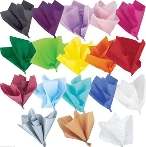 Feuilles de papier de soie colorées, emballages pour cadeau, 50 pièces