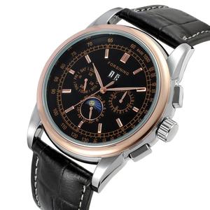 <span class=keywords><strong>Orologio</strong></span> da Polso <span class=keywords><strong>Unisex</strong></span> Forsining di Gran Successo, Casual e alla Moda, <span class=keywords><strong>Automatico</strong></span> con Fase Lunare e Cinturino in Vera Pelle - Product Image 2