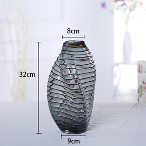 <span class=keywords><strong>Vaso</strong></span> di vetro grigio irregolare <span class=keywords><strong>30</strong></span> <span class=keywords><strong>cm</strong></span> all'ingrosso per decorazioni per la casa - Product Image 4