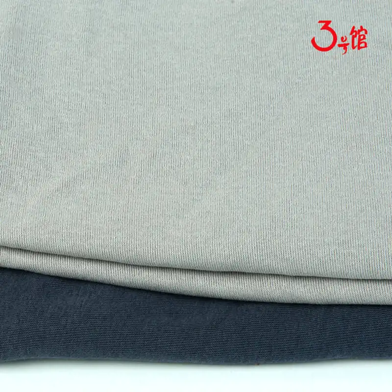 Double-sided stiff cotton polyester knit fabric linen look fabric