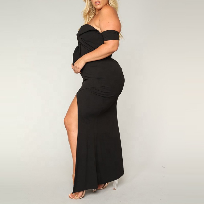 slim fit dress slacks Elegant Long Black Graduation Dresses One Shoulder Lace Prom Dresses with Split Online main image 0