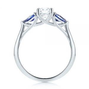 Forma Rotonda delle donne di trasporto Creato <span class=keywords><strong>Blue</strong></span> <span class=keywords><strong>Sapphire</strong></span> 925 Sterling Silver <span class=keywords><strong>Ring</strong></span> - Product Image 4