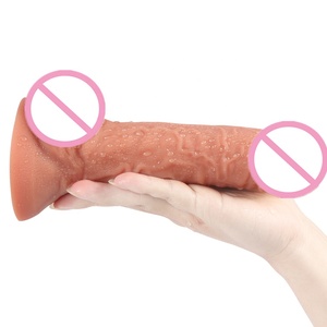 XISE 7.87 inç büyük tam silikon gerçekçi yapay penis OEM vantuz ile