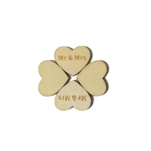 Colore del legno originale "<span class=keywords><strong>MR</strong></span> & MRS" cuori a forma di Laser taglio ornamenti in legno eco-friendly appesa a parete per l'artigianato della vernice - Product Image 4