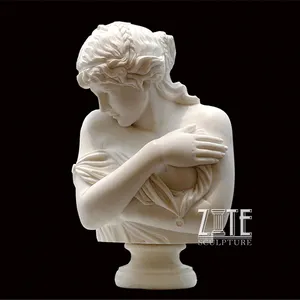 Hand Gesneden Home Decoratieve Vrouwelijke Marmeren Buste Sculpturen