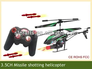 Novo helicóptero 3.5ch infravermelho lançador de míssil rc