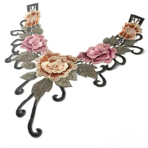 Servizi Del Campione Del Ricamo di Disegno di Modo di trasporto Personalizzato Fiori Ricamato Collare Collo Del Merletto di Patch - Product Image 1