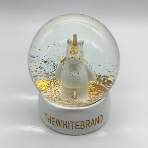 Factory Poly Resin unicorn <strong>Cat</strong> Custom <strong>Snow</strong> <strong>Globe</strong> - Product Image 3