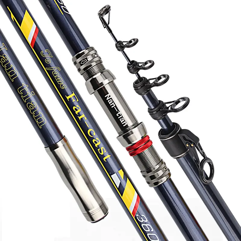 DROP SHIP Carbon Fiber Telescopic Fishing Rod 3.6-5.4 m Short Sea Rods Telescopic Fishing Rod Spinning Fishing Pole