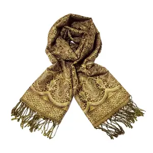 Soft polyester shawl with gold line shining muslim long scarf mix colors