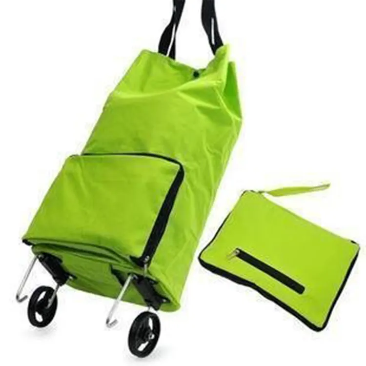 व्यावहारिक निविड़ अंधकार Foldable रोलिंग शॉपिंग ट्रॉली बैग पहियों पुन: प्रयोज्य तह शॉपिंग कार्ट बाजार ट्राली