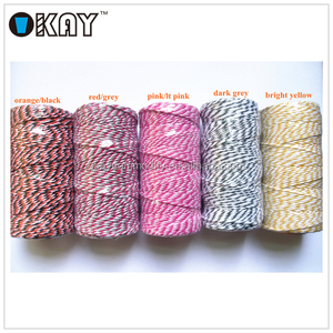 Oke 10 Laags Dia 2 Mm Veelkleurige Kerst Katoenen Touwrol Klaar Om Bakkers Twijnspoel Voor Geschenkverpakking En Stoppers Te Verzenden - Product Image 3