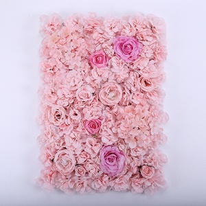 Hanging decor custom made wedding flower wall backdrop decoration pink artificial rose flower wall