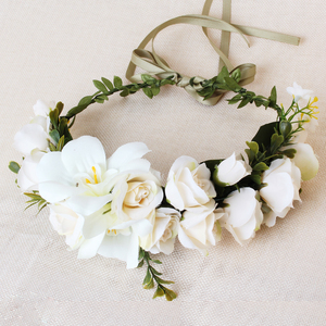 Venta al por mayor <span class=keywords><strong>boda</strong></span> flor Niña Accesorios <span class=keywords><strong>para</strong></span> el cabello coronas florales diadema tela flor <span class=keywords><strong>cabeza</strong></span> <span class=keywords><strong>corona</strong></span> - Product Image 4
