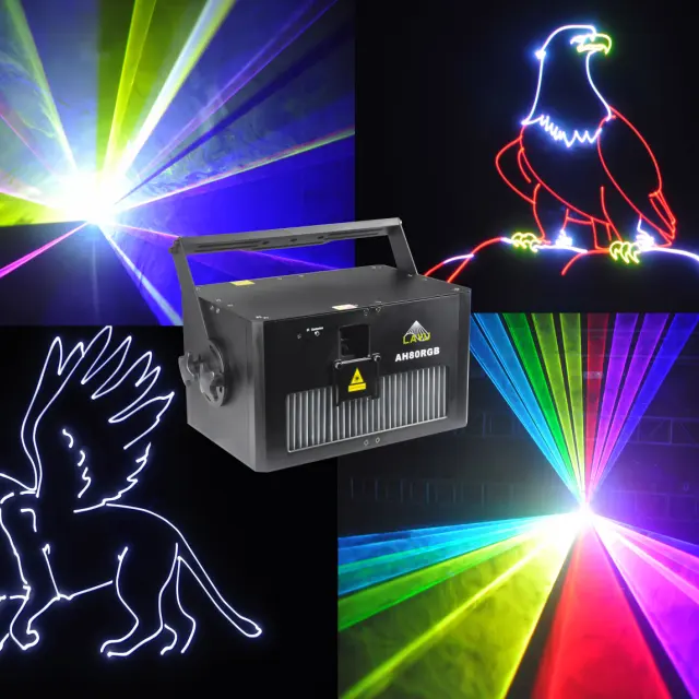 Hindistan'da satılık AL08RGB animasyon lazeri sahne gösterisi lazer projektör 8w rgb ilda lazer ışıkları