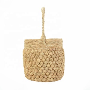 Nuova Borsa a Secchiello <span class=keywords><strong>in</strong></span> <span class=keywords><strong>Rafia</strong></span> Intrecciata con Design Moderno per Donne, Ideale per Spiaggia e Vacanze - Product Image 6