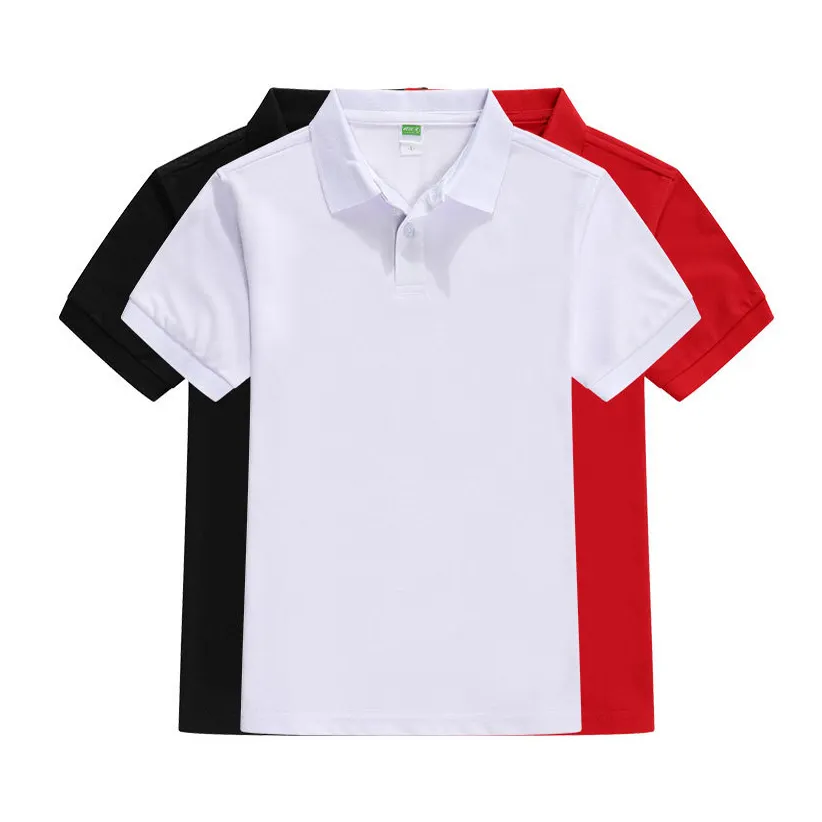 Детская однотонная пустая рубашка-поло с коротким рукавом для мальчиков и девочек