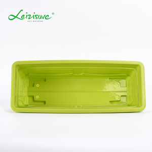Leizisure Giá Rẻ Màu Sắc Tươi Sáng Costom Nhựa Hình Chữ Nhật Thiết Kế Khắc <span class=keywords><strong>Planter</strong></span> Chậu Cây Chậu Hoa Với Khay - Product Image 2