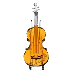 Bouteille de vin vin vin liqueur, <span class=keywords><strong>violon</strong></span> vide Unique avec support en verre, verre Transparent, carafe à whisky, Vodka - Product Image 1