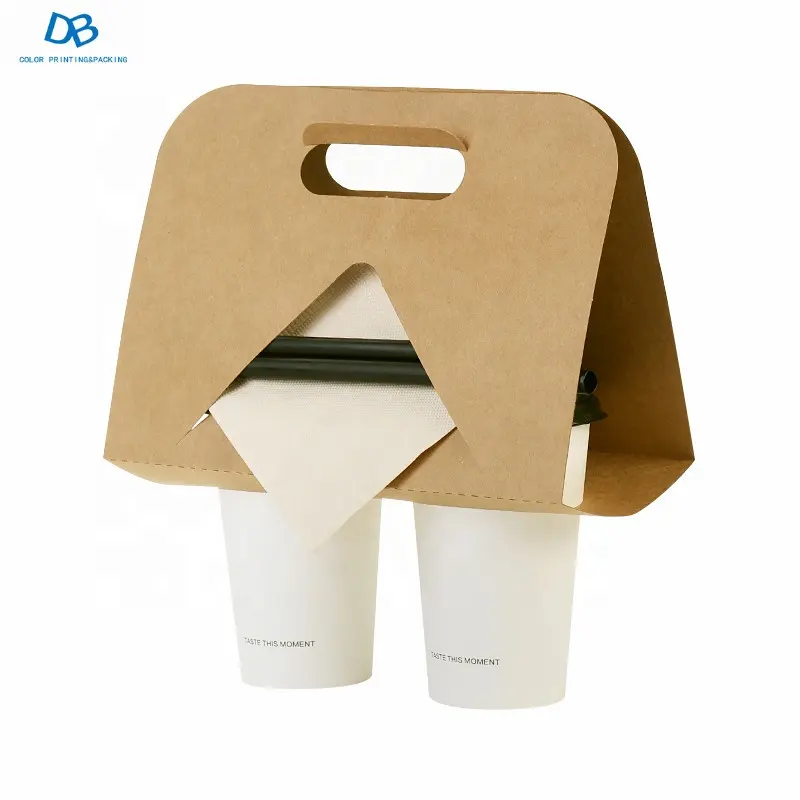 Singola tazza di yogurt da asporto maniglia scatola di carta